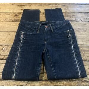 calvin rucker dark indigo wash womens size 27 jeans with zipper accents